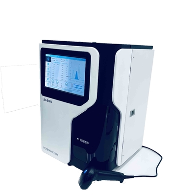 جهاز تحليل HPLC HbA1c 90 ثانية للدم الكامل / عينة مخففة مسبقًا شاشة LCD بالألوان الكاملة مقاس 10 بوصات