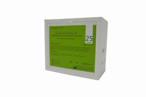 ISO13485 25 اختبارات حمى الضنك مجموعة اختبار الأجسام المضادة لـ NS1 IgM IgG