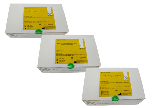 طقم اختبار مستضد ISO13485 Sars-Cov-2 لمدة 15 دقيقة وقت الاختبار 20 اختبارًا / مجموعة