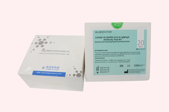 مجموعة Labnovation CoV-19 IgG IgM Rapid Anti Body Test Kit 1 قطرة 20ul