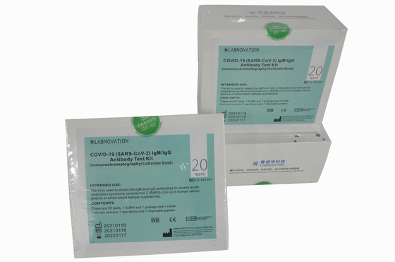 مجموعة اختبار الأجسام المضادة السريع 20 اختبارًا CoV-19 IgG / IgM مجموعة الكشف السريع عن الأجسام المضادة عالية الدقة