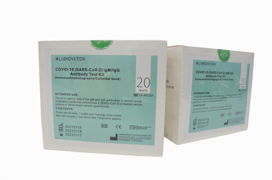 طقم اختبار الأجسام المضادة السريع لـ CoV-19 IgG / IgM خصوصية 90٪ لمركز الاحتجاز
