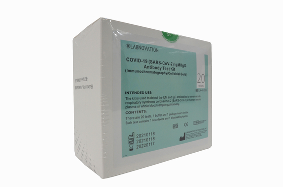 COVID-19 IgG IgM مجموعة الاختبار السريع للجسم المضاد للاستخدام الاحترافي 20 اختبار Labnovation
