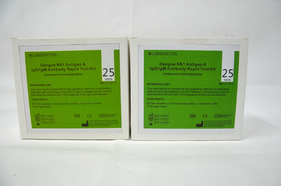 ISO9001 IgG IgM Combo Dengue NS1 Ag مجموعة اختبار سريع 25 قطعة