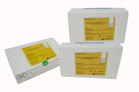 طقم اختبار سريع مستضد معتمد من CE لأشعة البلعوم / مسحة البلعوم الأنفي لـ SAR-CoV-2