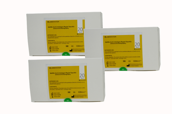 طقم اختبار سريع مستضد معتمد من CE لأشعة البلعوم / مسحة البلعوم الأنفي لـ SAR-CoV-2